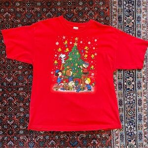 Peanuts Snoopy Gildan Red Holiday Christmas Cotton Tee XL